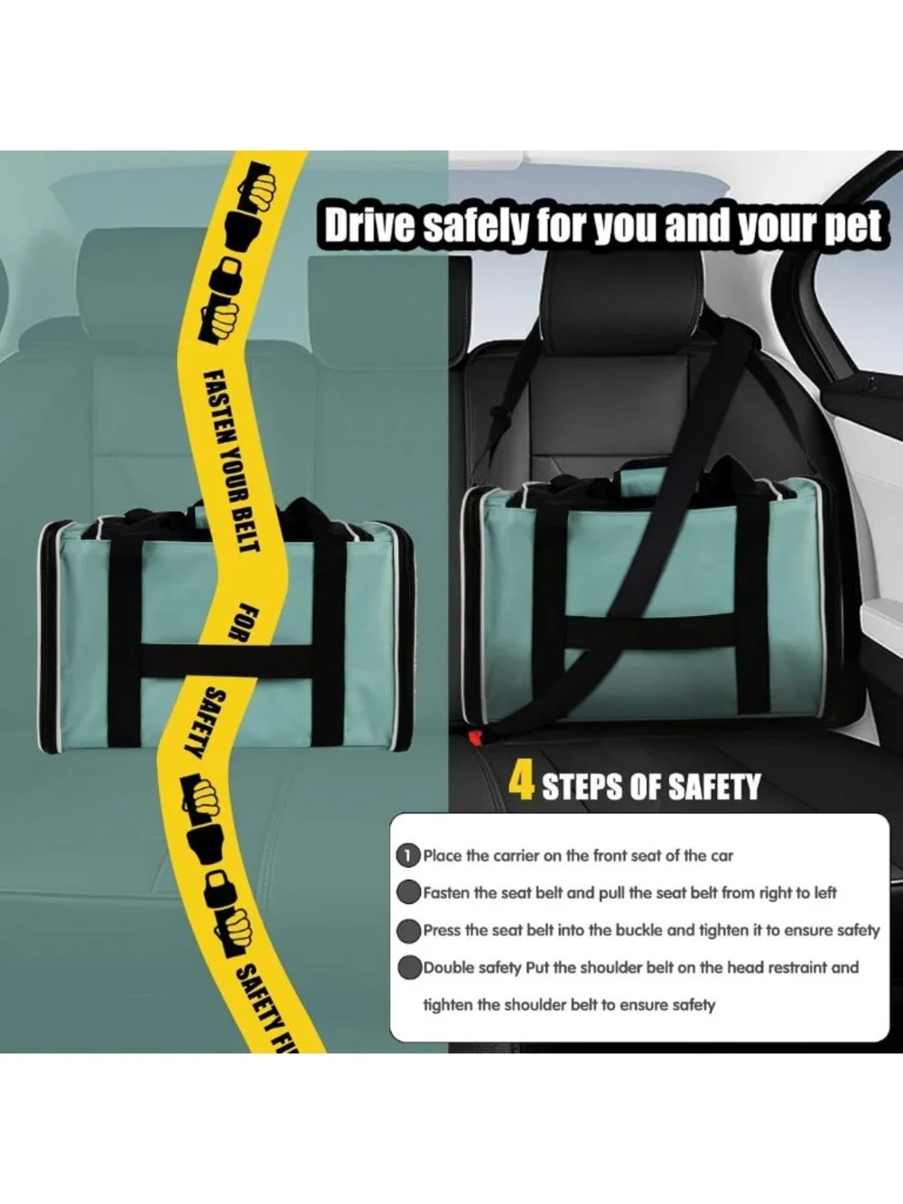 Soft-Sided Pet Carrier for Cats & Small Dogs, TSA Approved, Collapsible Travel